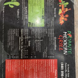 Picante Mexican Grill - Menu