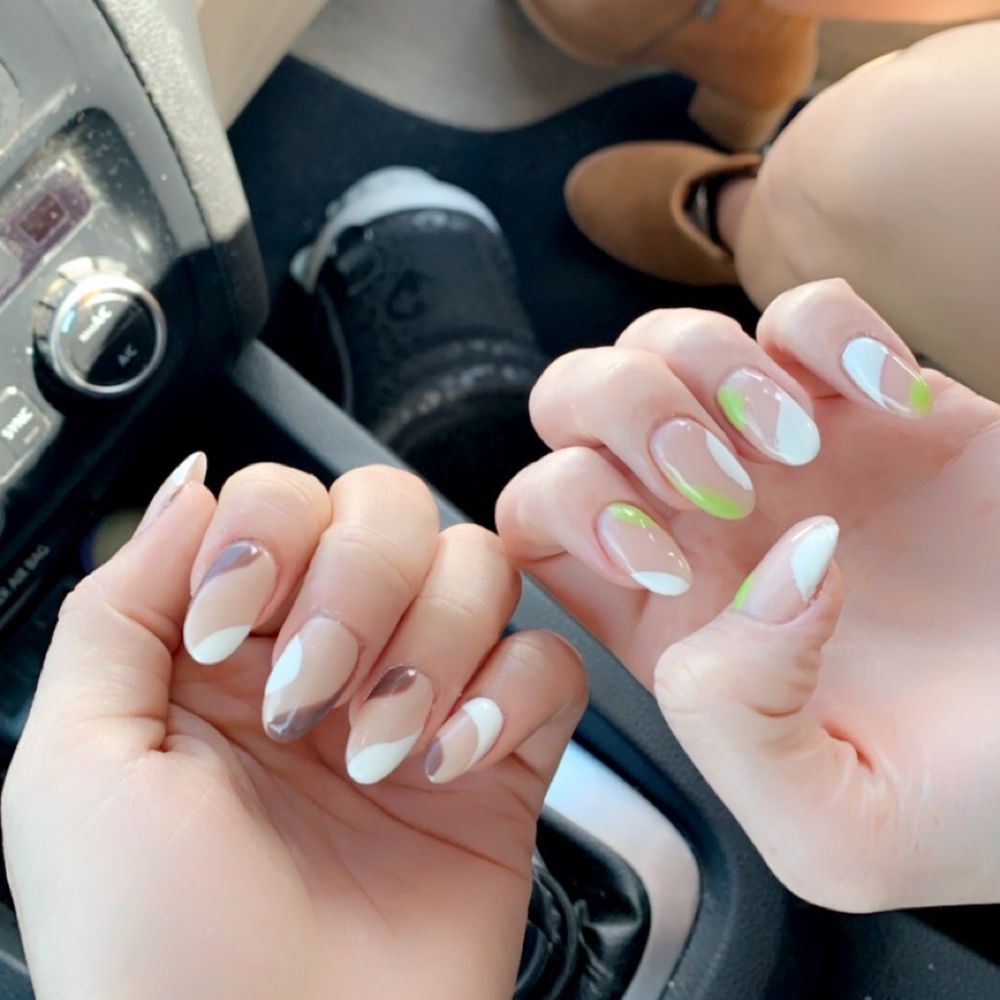 Avalon Nails - Left: acrylic nails with gel right: SNS with gel designs - Nail Salons Near Me - Glendale, Arizona Avalon Nails - Left: acrylic nails with gel right: SNS with gel designs - Nail Salons Near Me - Glendale, Arizona