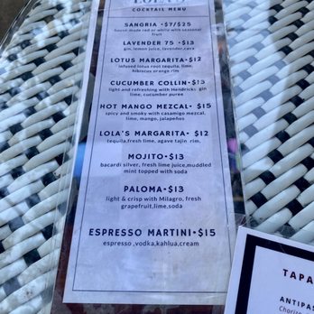 Lola's - Drink menu - Spanish Near Me - New Orleans, Louisiana Lola's - Drink menu - Spanish Near Me - New Orleans, Louisiana