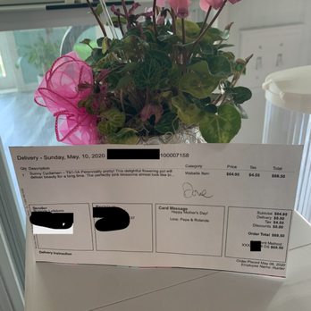 ART among the FLOWERS - How can someone leave this giant receipt on the plant/flower? - Florists Near Me - Palm Coast, Florida