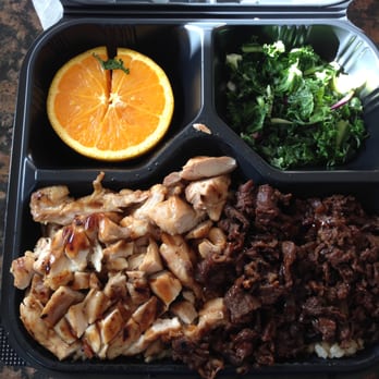 WaBa Grill - Chicken & steak plate with brown rice & kale salad - Fast Food Near Me - San Diego, California