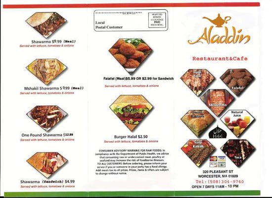 Menu photo 2 Aladdin Worcester, MA