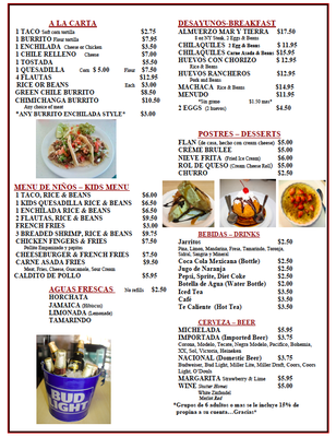 Menu photo 2 Mar Y Tierra Las Vegas, NV