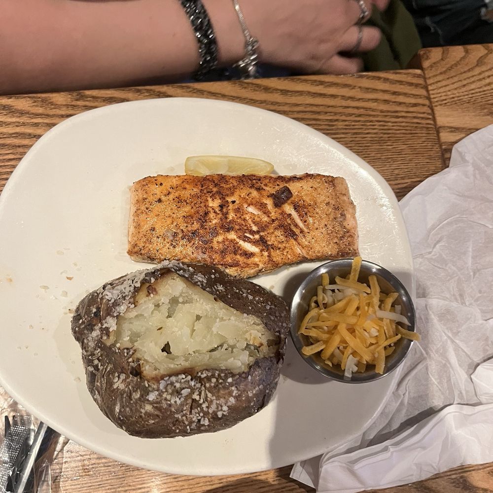 Outback Steakhouse - Toowoomba Salmon with baked potato - Steakhouses Near Me - Springfield, New Jersey Outback Steakhouse - Toowoomba Salmon with baked potato - Steakhouses Near Me - Springfield, New Jersey