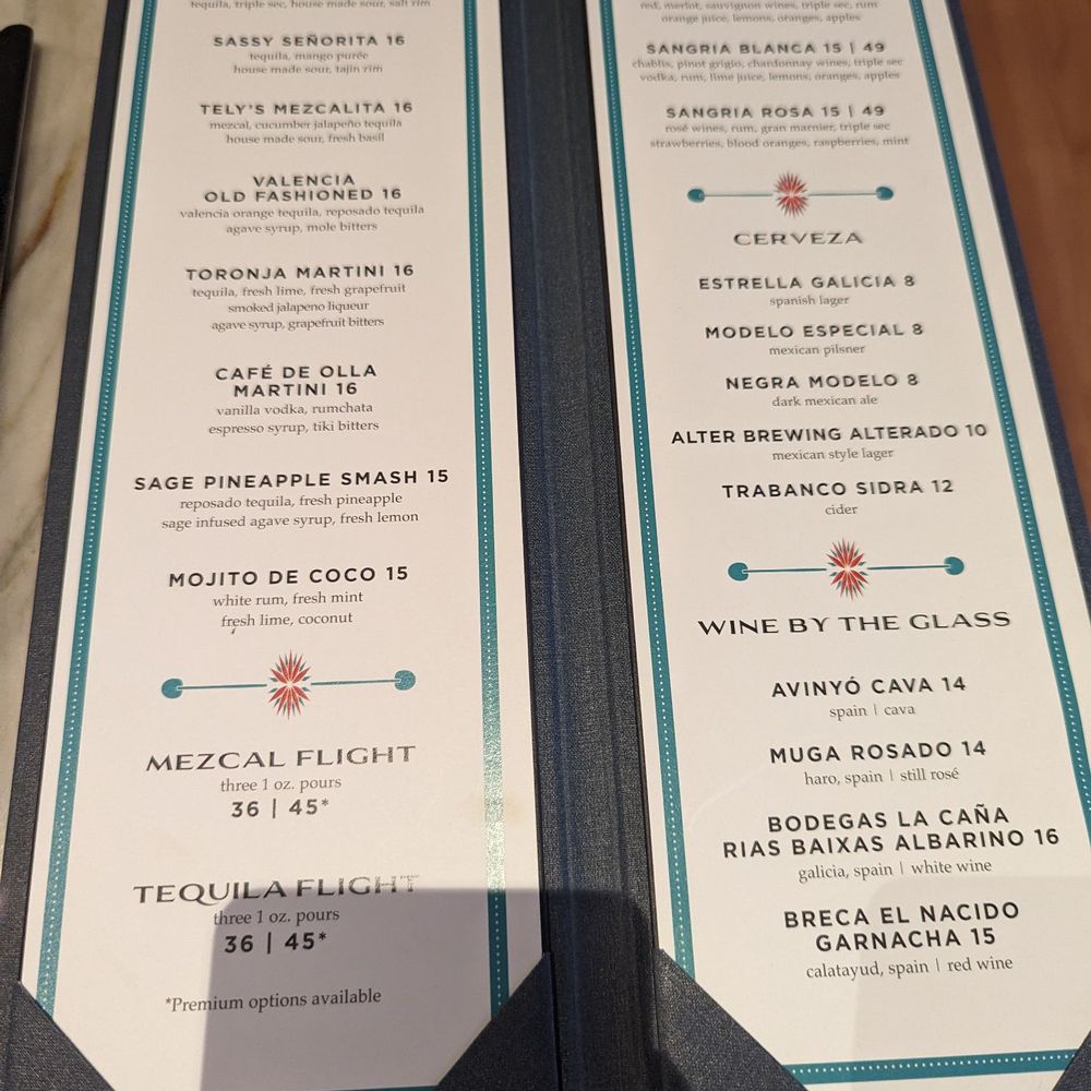 Coa - Drink menu - Tapas/Small Plates Near Me - Oak Brook, Illinois