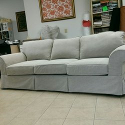 Fabrics and More - This couch have a slipcover made with asoft chenille fabric