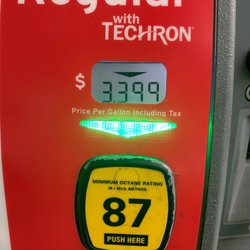 Chevron - $3.39 per gallon 87 octane cash or Chevron card otherwise $.10 more per gallon September 12, 2020