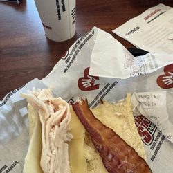 Penn Station East Coast Subs - Picture of the "thick smoked bacon on the turkey bacon ranch sandwich