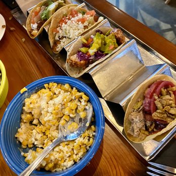 Session Taco - Awesome flight of tacos : Baja Fish, Hot Fried Chicken, Beef Brisket Birria, BBQ Duck and off the cob corn - Cocktail Bars Near Me - St. Louis, Missouri Session Taco - Awesome flight of tacos : Baja Fish, Hot Fried Chicken, Beef Brisket Birria, BBQ Duck and off the cob corn - Cocktail Bars Near Me - St. Louis, Missouri