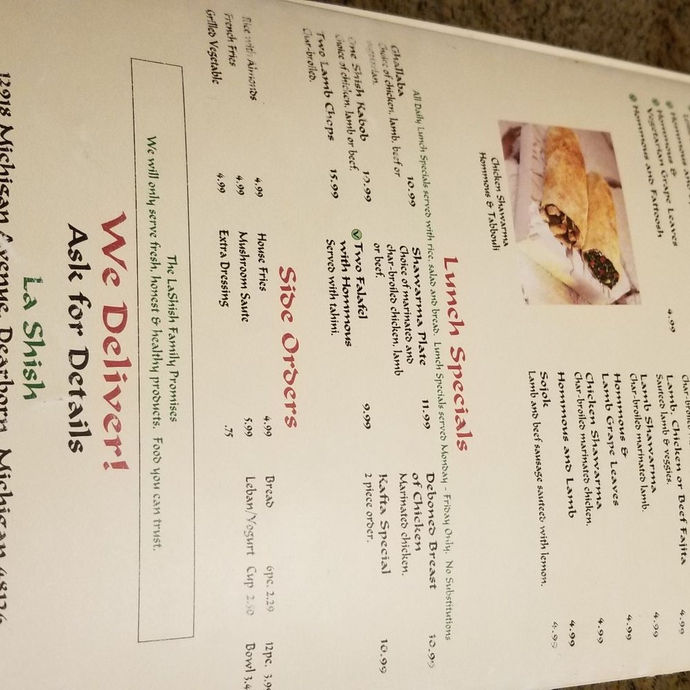 La Shish - Menu - Middle Eastern Near Me - Dearborn, Michigan La Shish - Menu - Middle Eastern Near Me - Dearborn, Michigan