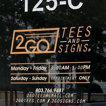 2Go Tees & Signs - Front door of business. - Screen Printing/T-Shirt Printing Near Me - West Columbia, South Carolina 2Go Tees & Signs - Front door of business. - Screen Printing/T-Shirt Printing Near Me - West Columbia, South Carolina