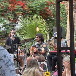 They play the most amazing music! Love dining here & listening to them. They play the most amazing music! Love dining here & listening to them.