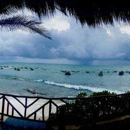 Ocean view from an open air bar