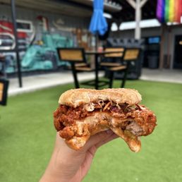 Fried chicken sandwich.