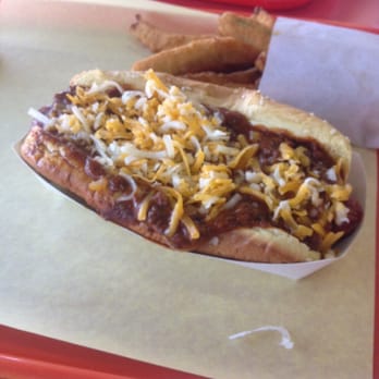 Pk Burgers - chili cheese dog with zucchini fries - Burgers Near Me - Brea, California