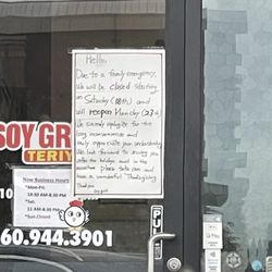 Soy Grill Teriyaki - Closure through 11/27