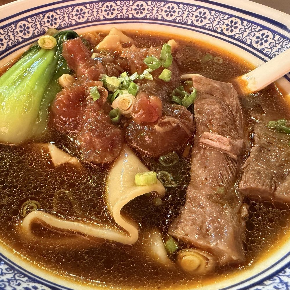 Beef noodle soup with handmade noodles