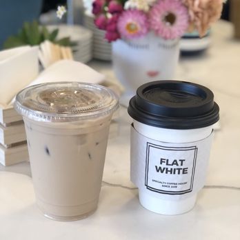 Flat White Coffee - Iced milk tea and pour over with Nicaraguan beans - Cafes Near Me - Cypress, California Flat White Coffee - Iced milk tea and pour over with Nicaraguan beans - Cafes Near Me - Cypress, California