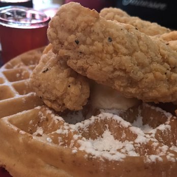 Midland Bistro - Chicken & Waffles with Sausage $11.50 - American Near Me - Southern Pines, North Carolina