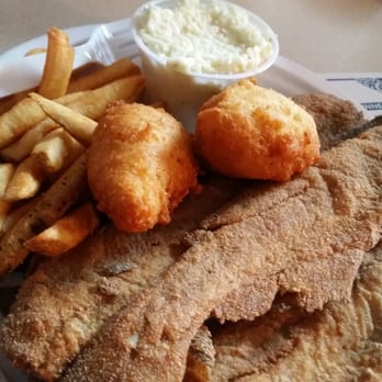 Herb's Fish Place - Catfish dinner with fries, cole slaw and hush puppies - Southern Near Me - Tennille, Georgia Herb's Fish Place - Catfish dinner with fries, cole slaw and hush puppies - Southern Near Me - Tennille, Georgia