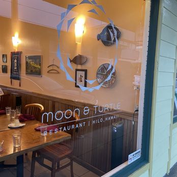 Moon & Turtle - Front of the restaurant, with our family's table in the background after we were done. - Seafood Near Me - Hilo, Hawaii