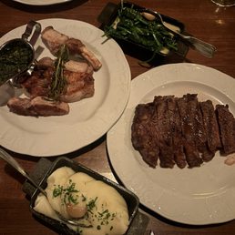 Happy hour ribeye steak & pork chops