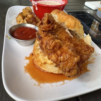 Ruby Slipper Central Business District - Hot honey chicken biscuit sandwich - Breakfast & Brunch Near Me - New Orleans, Louisiana