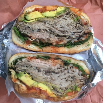 Sunny and Annie's - P.H.O. #1 (roasted beef, bean sprouts, basil, onions, cilantro, avocado, tomato, hoisin sauce, Sriracha). - Sandwiches Near Me - New York, New York Sunny and Annie's - P.H.O. #1 (roasted beef, bean sprouts, basil, onions, cilantro, avocado, tomato, hoisin sauce, Sriracha). - Sandwiches Near Me - New York, New York
