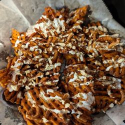 The Garage Bar & Sandwiches - Loaded Sweet Small Swt Potato Waffle Fries