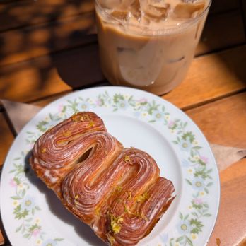 Moulin - lemon verbena pastry and fig leaf latte - Bakeries Near Me - Napa, California Moulin - lemon verbena pastry and fig leaf latte - Bakeries Near Me - Napa, California