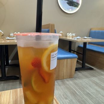 One More Bite Dumpling House - Tropical Fruit Tea with Crystal boba (on the tarte bitter side ) - Dim Sum Near Me - Wildomar, California