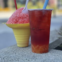 FamLe Sippin - Tropical Mango Tea, shave ice