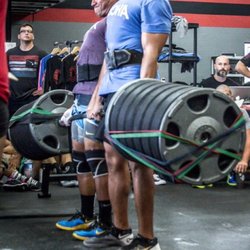 Aloha Kihei CrossFit - Owners of Aloha Kihei CrossFit, Frank Sanchez and Jim Tanaka in a partner deadlift.