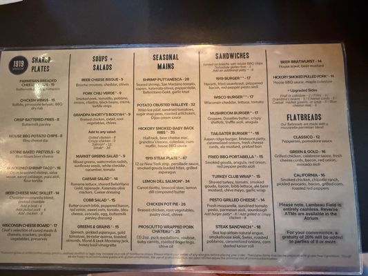 Menu photo 5 1919 Kitchen & Tap Green Bay, WI