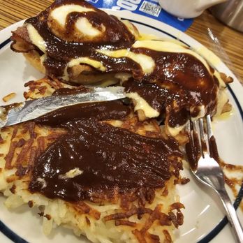 IHOP - Bacon jam eggs Benny w/ hashbrowns & A1 sauce bc some has an A1 issue - Breakfast & Brunch Near Me - Greenwood Village, Colorado