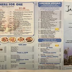 Jade Garden Chinese Restaurant - 2024 Menu