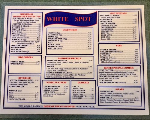 Menu photo 2 The White Spot Charlottesville, VA