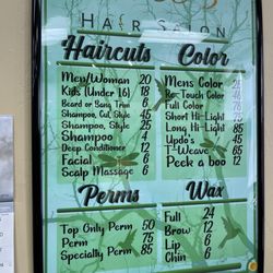 Wee's Hair Salon - Menu