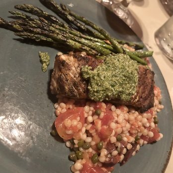 Zazu - Salmon with couscous and asparagus - Gastropubs Near Me - Opelika, Alabama
