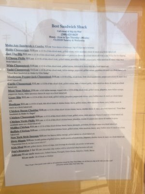 Menu photo 2 Best Sandwich Shack Coeur d'Alene, ID Menu photo 2 Best Sandwich Shack Coeur d'Alene, ID