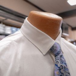 Treat's Squire Shop - White Dress Shirt with Paisley Tie