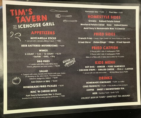 Menu photo 2 Tim’s Tavern Benton, AR