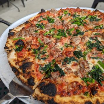 Sasso's Coal Fired Pizza - Sausage & Broccoli Rabe - Pizza Near Me - Torrington, Connecticut Sasso's Coal Fired Pizza - Sausage & Broccoli Rabe - Pizza Near Me - Torrington, Connecticut