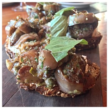 Hearth - Balsamic Marinated Eggplant Toast with Ricotta and Basil - New American Near Me - New York, New York