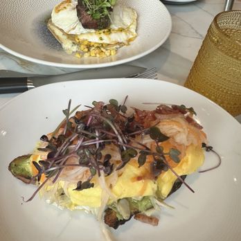 Fieldings Steak - Front- crab avocado toast ; back- steak chimichurri - Steakhouses Near Me - Houston, Texas Fieldings Steak - Front- crab avocado toast ; back- steak chimichurri - Steakhouses Near Me - Houston, Texas