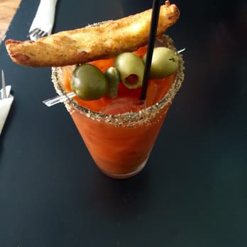 Handlebar - Bloody Mary with fried pickle - Vegetarian Near Me - Chicago, Illinois