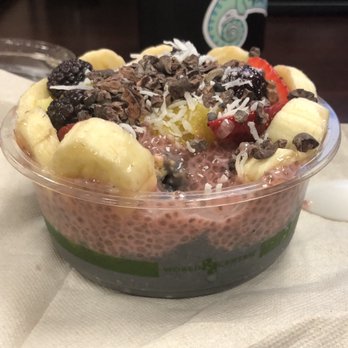 Flavor Theory - Activated charcoal, taro chia, rose chia, bananas, strawberries, pineapple, blackberries, cacao nibs, coconut flakes, and honey drizzle - Acai Bowls Near Me - Riverside, California Flavor Theory - Activated charcoal, taro chia, rose chia, bananas, strawberries, pineapple, blackberries, cacao nibs, coconut flakes, and honey drizzle - Acai Bowls Near Me - Riverside, California