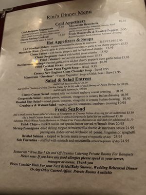 Menu photo 8 Rini's Restaurant & Wine Bar Elmsford, NY Menu photo 8 Rini's Restaurant & Wine Bar Elmsford, NY