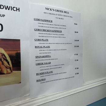 Nick's Greek Deli - Menu - Delis Near Me - Reno, Nevada Nick's Greek Deli - Menu - Delis Near Me - Reno, Nevada
