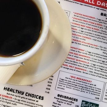 Avalon Diner - a cup of coffee and a menu - Diners Near Me - Houston, Texas